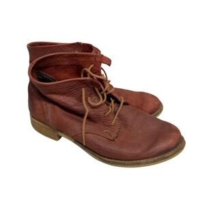Josef Seibel Boots Womens Size 6.5 Red Leather Ankle Chukka Lace Up Comfort